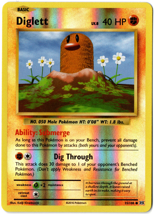 Diglett Reverse Holo – 55/108 – Evolutions – EN