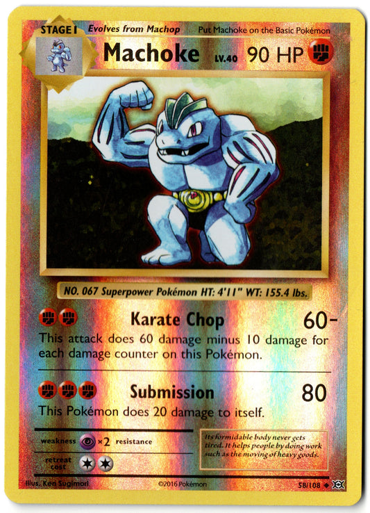 Machoke Reverse Holo – 58/108 – Evolutions – EN