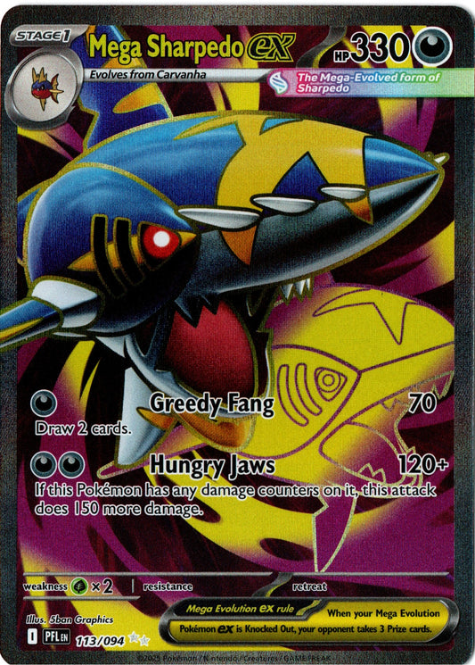 Mega Sharpedo ex – 113/094 – Phantasmal Flames – EN
