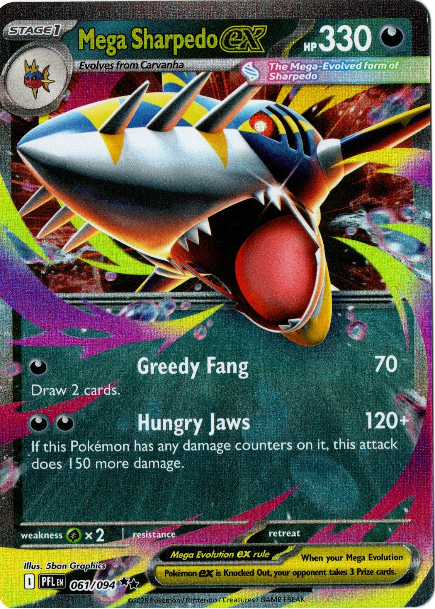Mega Sharpedo ex – 061/094 – Phantasmal Flames – EN